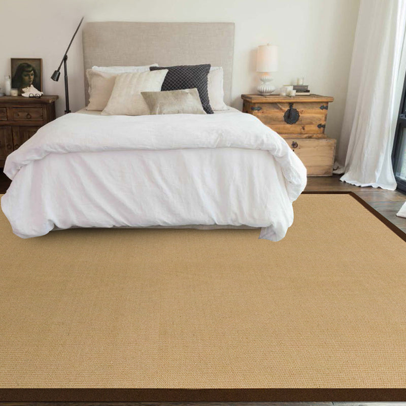 BowLift | Brown Solid Rug Jute Rustic Rug Washable Non-Slip Pet-Friendly Area Rug for the Living Room