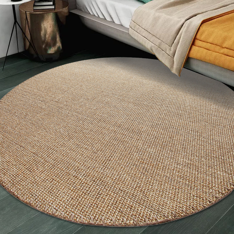 BowLift | Brown Carpet for Living Room Rustic Solid Color Carpet Sisal Non-Slip Back Washable Pet-Friendly Area Rug