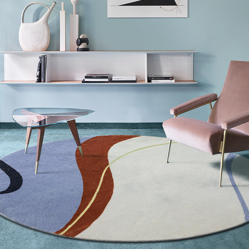 BowLift | Green and White Abstract Carpet Polyester Modern Carpet Pet Friendly Washable Non Slip Runner for Living Room