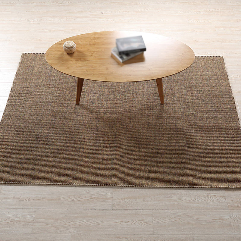 BowLift | Brown Bedroom Rug Country Striped Pattern Rug Jute Washable Non-Slip Backing Pet Friendly Carpet