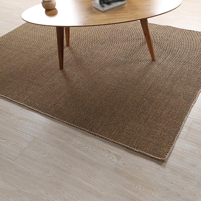 BowLift | Brown Bedroom Rug Country Striped Pattern Rug Jute Washable Non-Slip Backing Pet Friendly Carpet