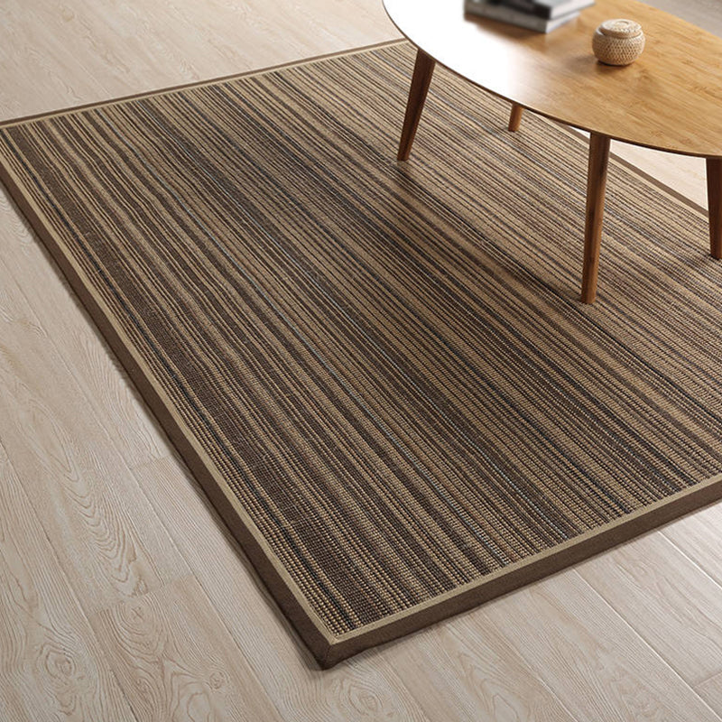 BowLift | Brown Striped Pattern Rug Sisal Country Rug Pet Friendly Washable Non-Slip Rug for Living Room