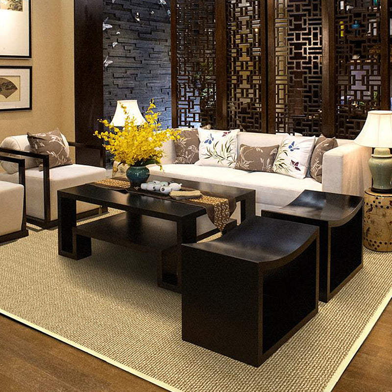 BowLift | Brown Living Room Rug Rustic Solid Color Rug Sisal Washable Non-Slip Back Pet-Friendly Rug