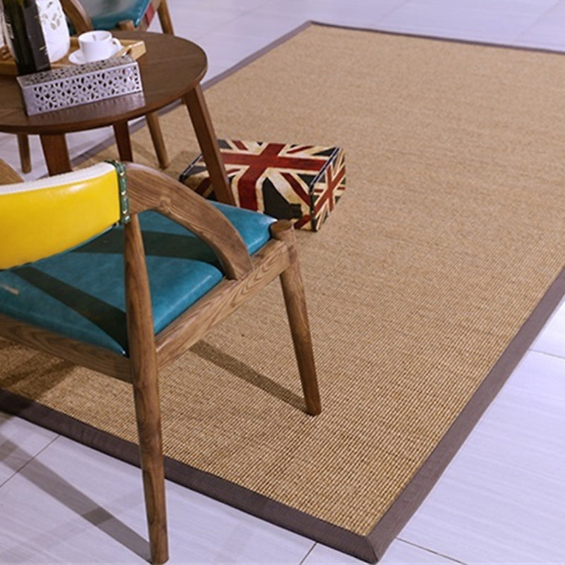 BowLift | Brown Solid Color Rug Sisal Country Rug Pet Friendly Washable Non-Slip Rug for Bedroom