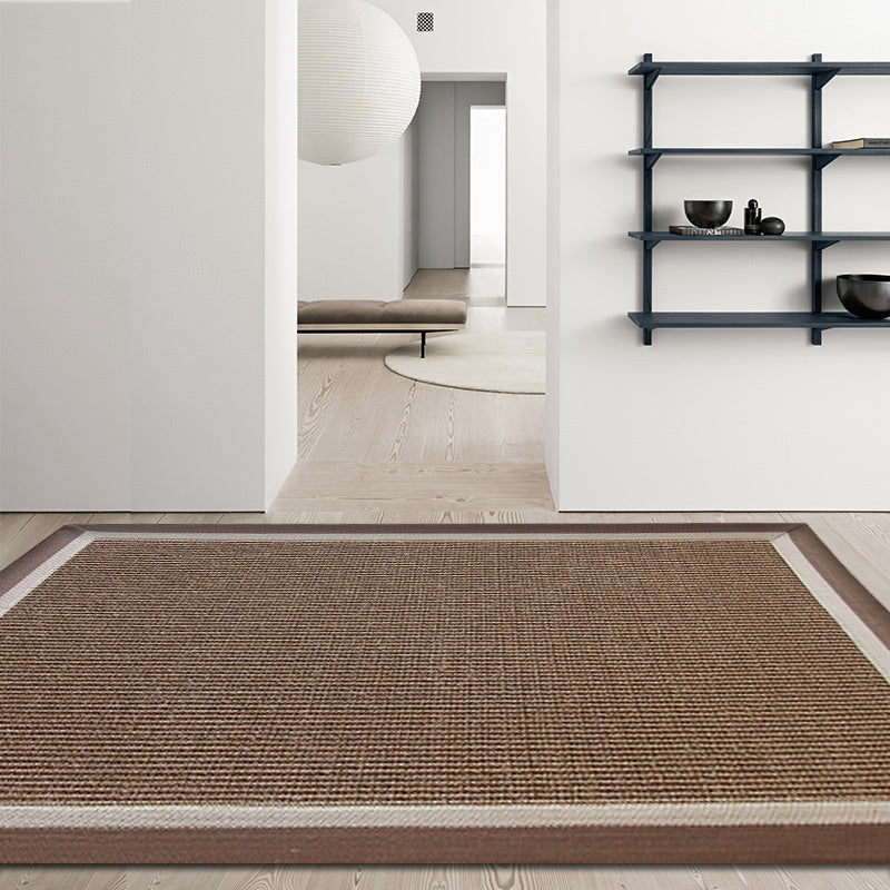 BowLift | Casual Plain Rug Brown and Blue Rustic Rug Jute Pet Friendly Washable Non-Slip Rug for Decoration