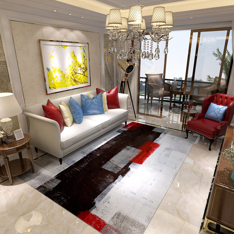 BowLift | Industrial Brushstroke Pattern Carpet Multicolor Polyester Carpet Non-Slip Pet-Friendly Washable Carpet for Bedroom