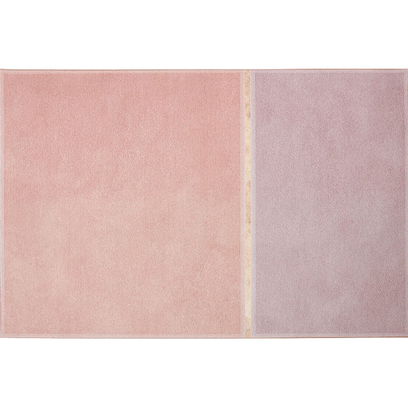 BowLift | Pink Living Room Rug Modernist Color Block Rug Chenille Washable Non-Slip Backing Pet Friendly Rug