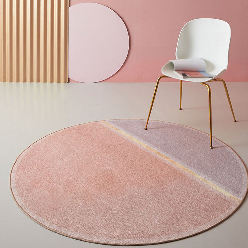 BowLift | Creative Color Block Carpet Pink Minimalist Carpet Chenille Pet Friendly Washable Anti-slip Area Rug for Study