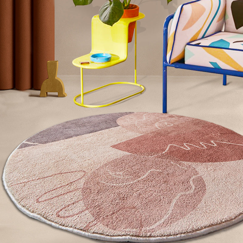 BowLift | Pink Parlour Area Rug Modernist Colorblock Indoor Rug Polyester Washable Pet-Friendly Rug