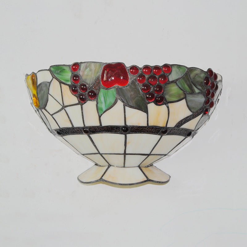 BowLift | Art Deco Wall Lamp with Fruit Pattern Lodge Stained Glass 1 Lamp Wall Lamp Light