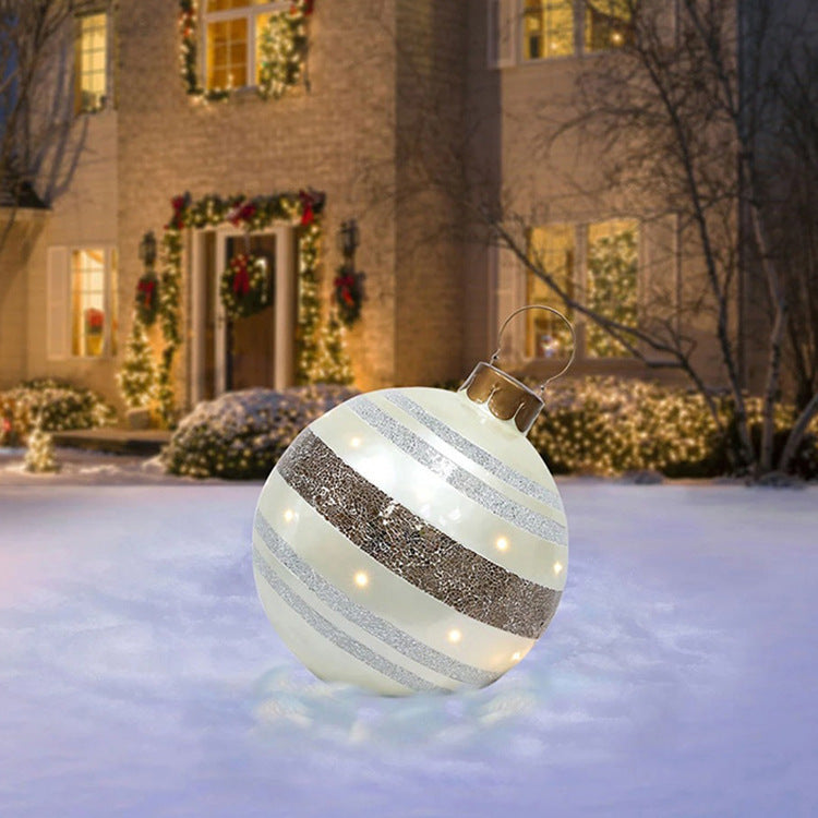 BowLift | Inflatable Christmas Ball Outdoor Decoration 60cm – Weather Resistant PVC Christmas Decoration