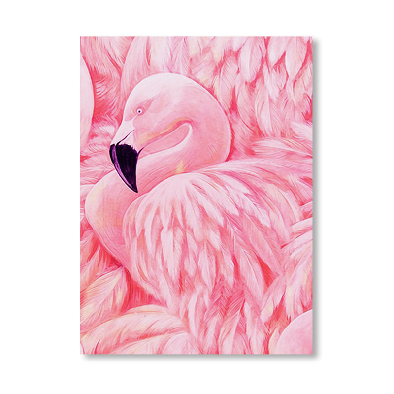 BowLift | Flamingo Canvas Print Tropical Style Texture Wall Art Decor in Pink for Family Room