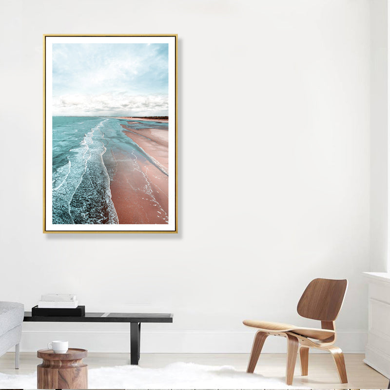 BowLift | Beach canvas tropical serene seascape wall art print in green, multiple sizes available