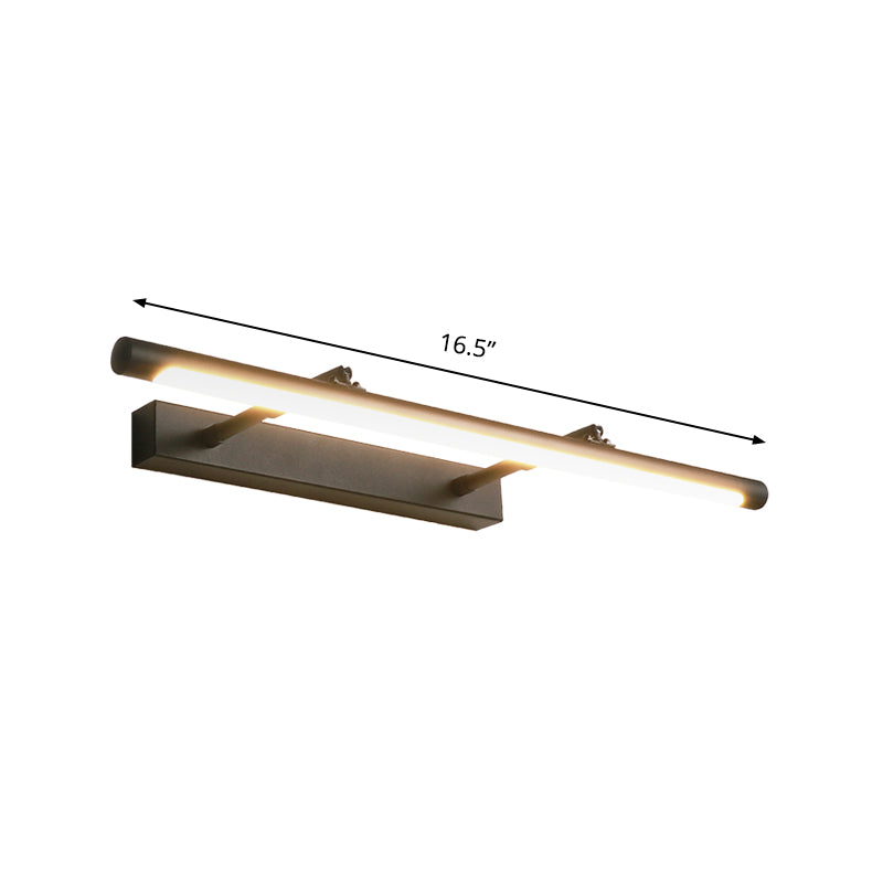BowLift | Metal rod Wall-mounted Vanity Light Minimalist 16.5"/24.5" L LED Black Wall Lamp in Warm/White Light for the Bathroom