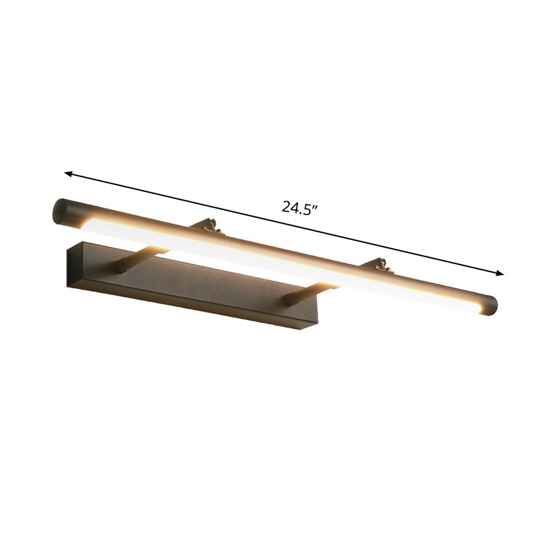 BowLift | Metal rod Wall-mounted Vanity Light Minimalist 16.5"/24.5" L LED Black Wall Lamp in Warm/White Light for the Bathroom