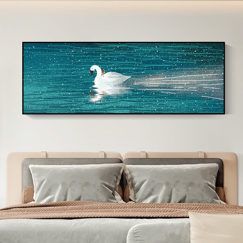 BowLift | Wild Animal Wrapped Canvas Textured Tropical Style Bedroom Painting in Bright Color