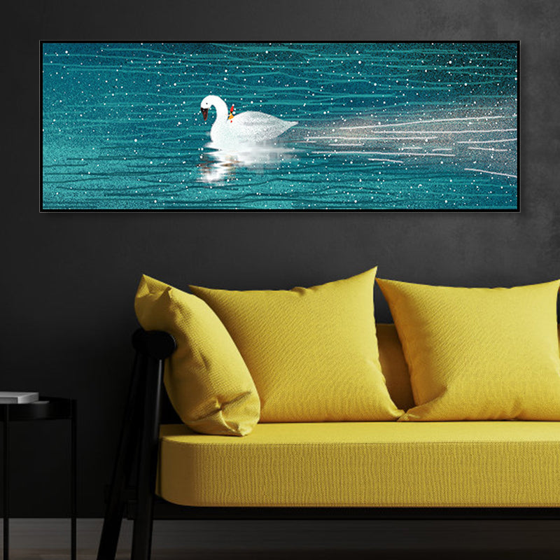 BowLift | Wild Animal Wrapped Canvas Textured Tropical Style Bedroom Painting in Bright Color