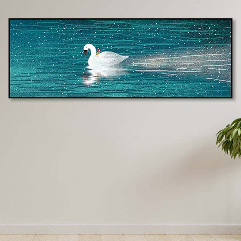 BowLift | Wild Animal Wrapped Canvas Textured Tropical Style Bedroom Painting in Bright Color