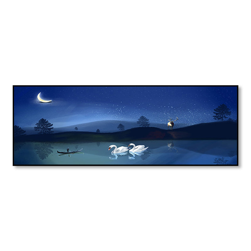 BowLift | Wild Animal Wrapped Canvas Textured Tropical Style Bedroom Painting in Bright Color