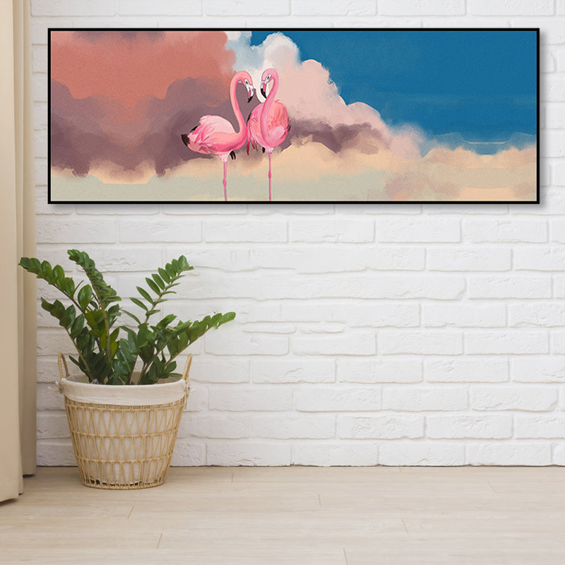 BowLift | Wild Animal Wrapped Canvas Textured Tropical Style Bedroom Painting in Bright Color