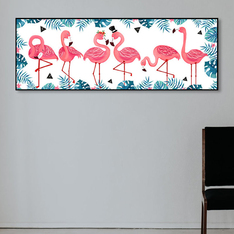 BowLift | Wild Animal Wrapped Canvas Textured Tropical Style Bedroom Painting in Bright Color