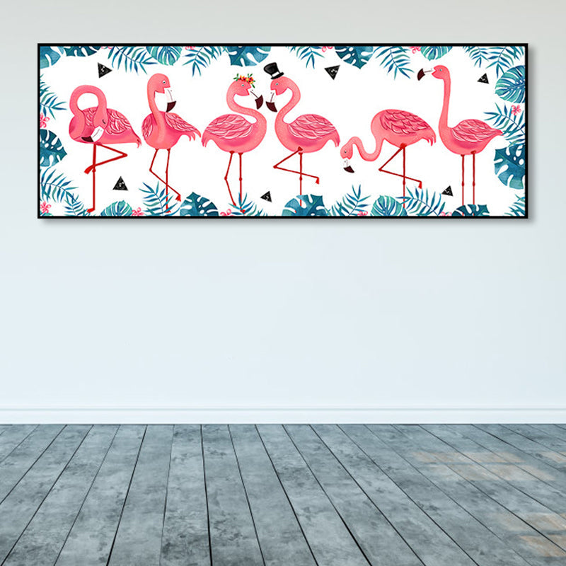 BowLift | Wild Animal Wrapped Canvas Textured Tropical Style Bedroom Painting in Bright Color