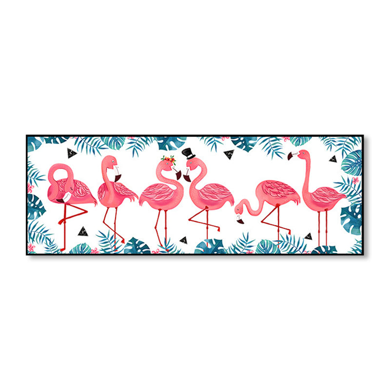 BowLift | Wild Animal Wrapped Canvas Textured Tropical Style Bedroom Painting in Bright Color