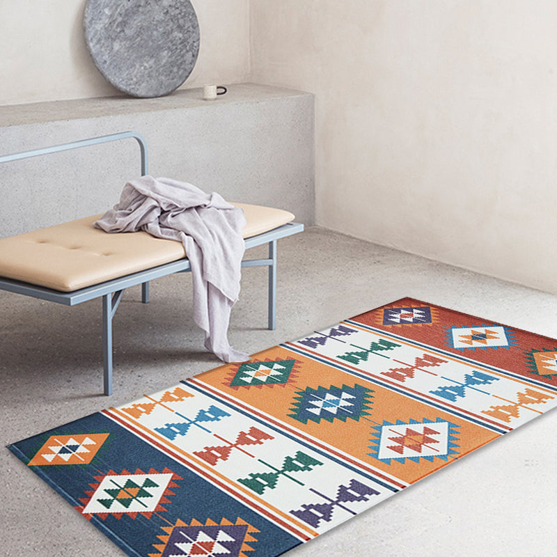 BowLift | Unique Tribal Striped Pattern Rug Multicolor Southwest Rug Cotton Washable Non-Slip Pet-Friendly Rug for the Living Room