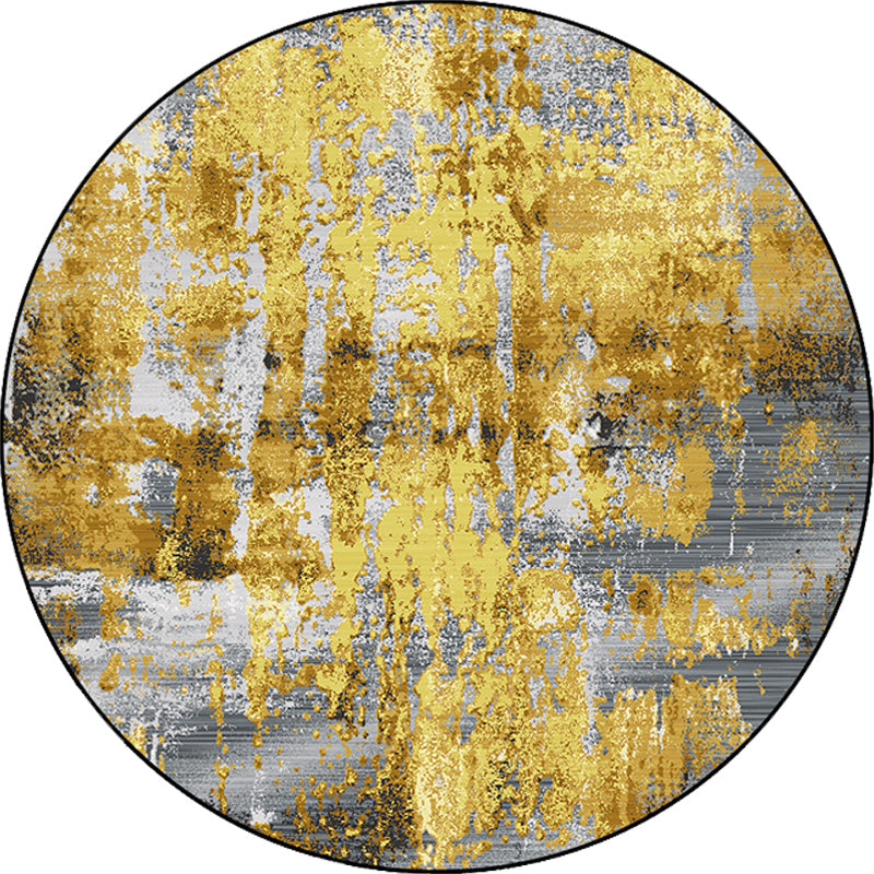 BowLift | Industrial abstract carpet Gold Polyester rug non-slip pet-friendly washable rug for home