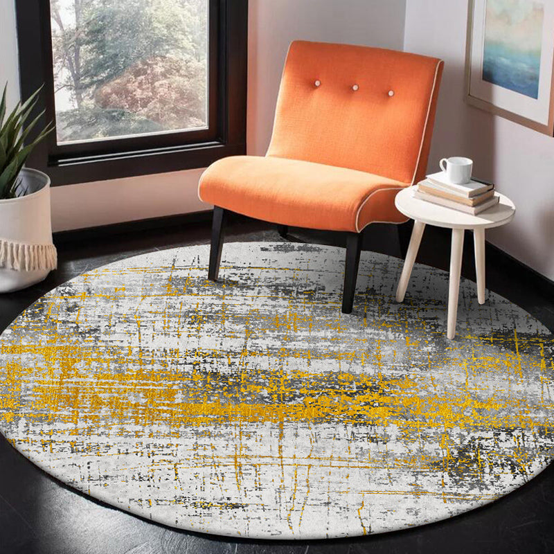 BowLift | Yellow Industrial Carpet Polyester Abstract Carpet Pet Friendly Washable Non-slip Area Rug for Bedroom