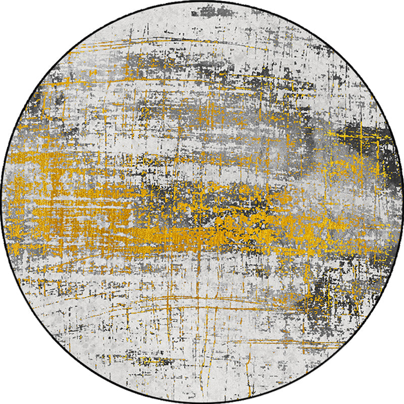 BowLift | Yellow Industrial Carpet Polyester Abstract Carpet Pet Friendly Washable Non-slip Area Rug for Bedroom