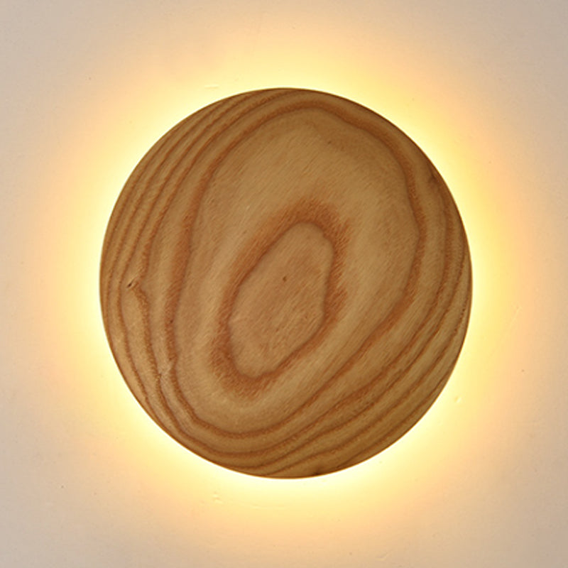 BowLift | Wooden Circle Wall Lighting Ideas Minimalism 5"/7" Width LED Beige Surface Wall Light for the Living Room