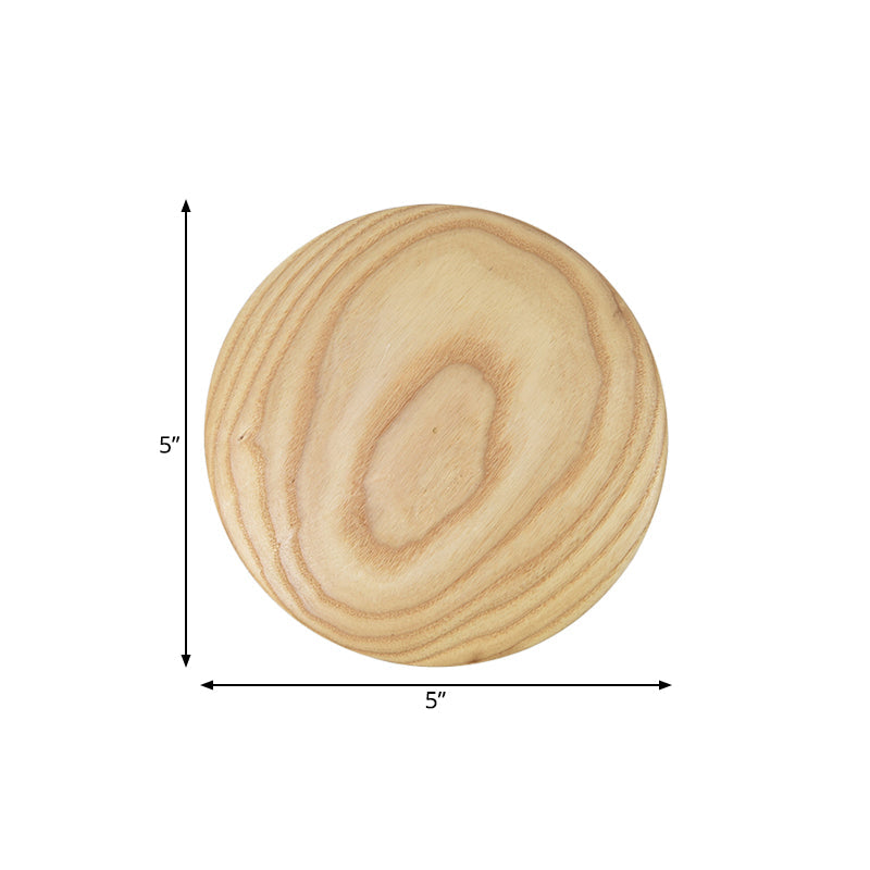 BowLift | Wooden Circle Wall Lighting Ideas Minimalism 5"/7" Width LED Beige Surface Wall Light for the Living Room