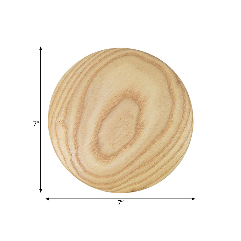 BowLift | Wooden Circle Wall Lighting Ideas Minimalism 5"/7" Width LED Beige Surface Wall Light for the Living Room