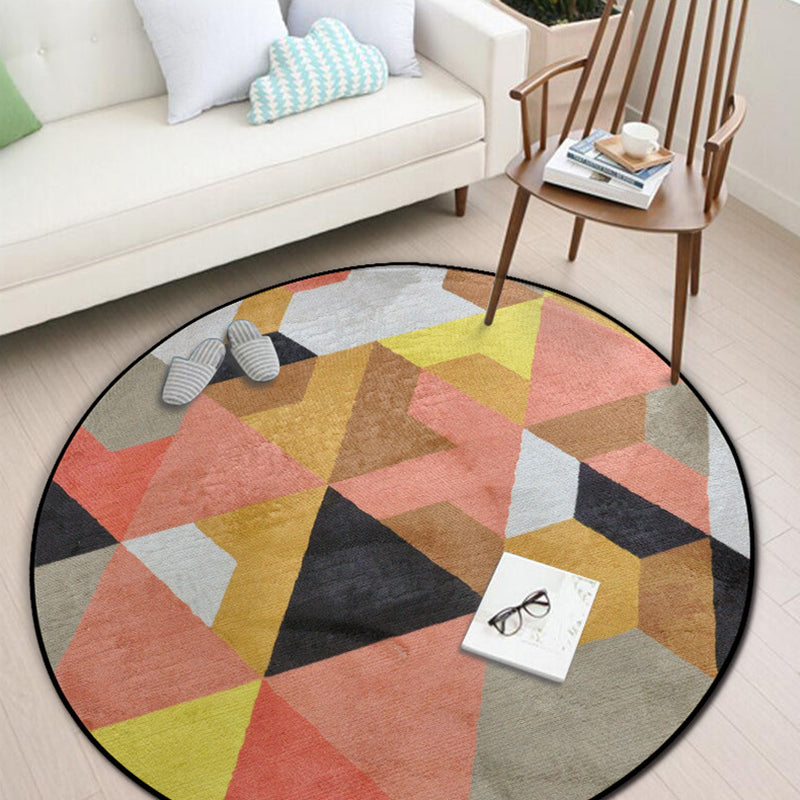 BowLift | Unique Multi Colors Geometric Carpet Polyester Contemporary Indoor Carpet Machine Washable Rug for Home