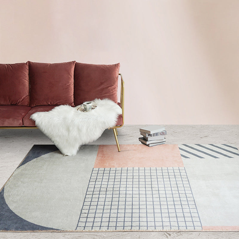 BowLift | Bold Living Room Area Rug Multicolored Mixed Geometric Shapes Rug Polyester Anti-Slip Backing Rug