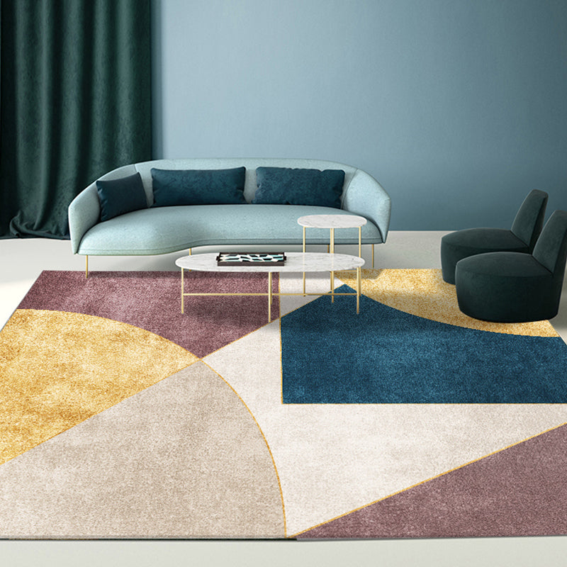BowLift | Aesthetic Geometric Indoor Dress Morandi Color Creative Carpet Polyester Stain-Resistant Rug for Living Room