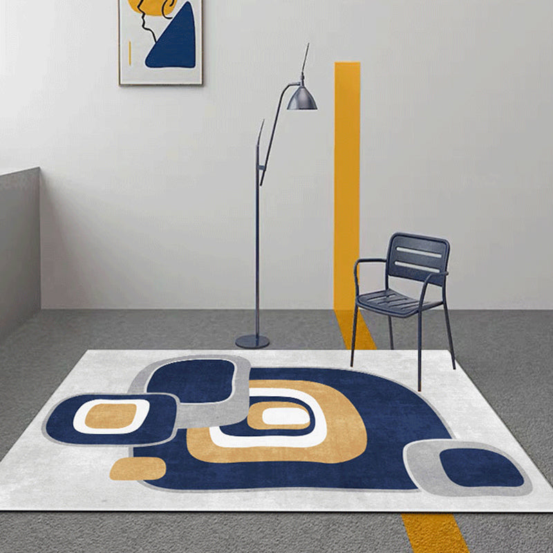 BowLift | Creative Color Block Print Carpet Multicolor Modern Style Rug Polyester Non-Slip Backing Carpet for Home