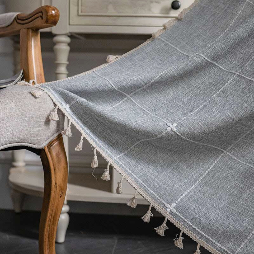 BowLift | Plaid Tassel Semi-Blackout Curtains – Boho Style Drapes