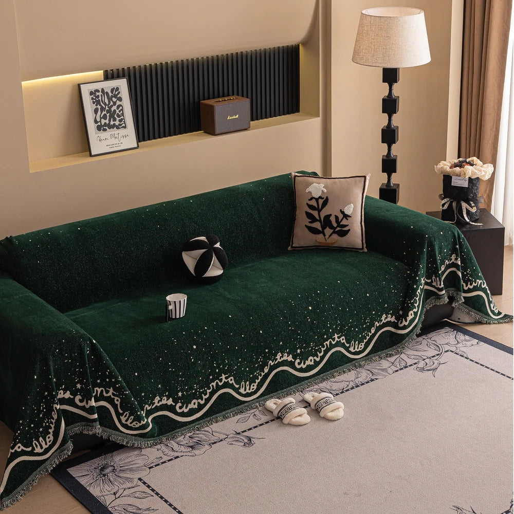 BowLift | Cursive Glittering Chenille Sofa Cover