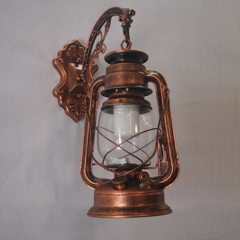 BowLift | 1-Light Kerosene Wall Mount Lighting Nautical Black/Copper/Bronze Clear Glass Wall Lights for Dining Room