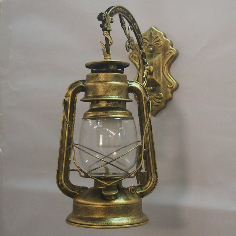 BowLift | 1-Light Kerosene Wall Mount Lighting Nautical Black/Copper/Bronze Clear Glass Wall Lights for Dining Room