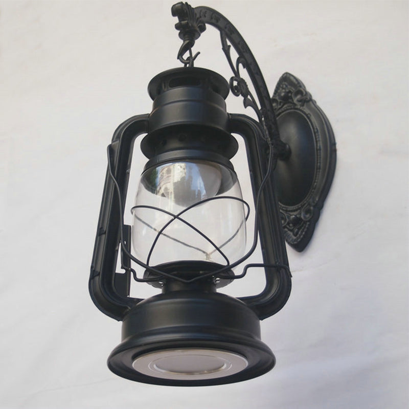 BowLift | 1-Light Kerosene Wall Mount Lighting Nautical Black/Copper/Bronze Clear Glass Wall Lights for Dining Room