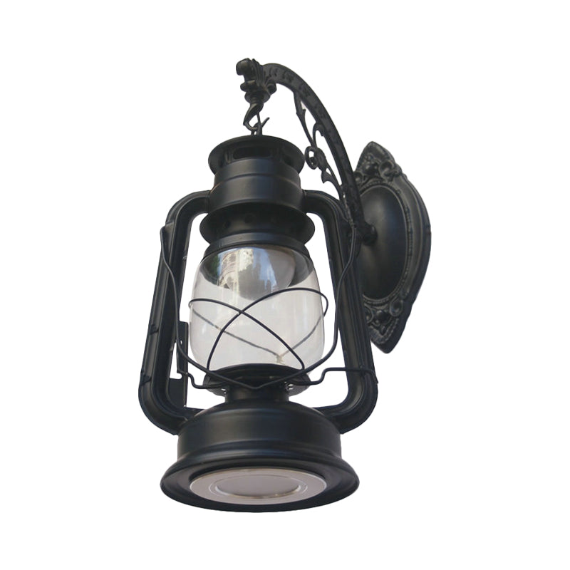 BowLift | 1-Light Kerosene Wall Mount Lighting Nautical Black/Copper/Bronze Clear Glass Wall Lights for Dining Room
