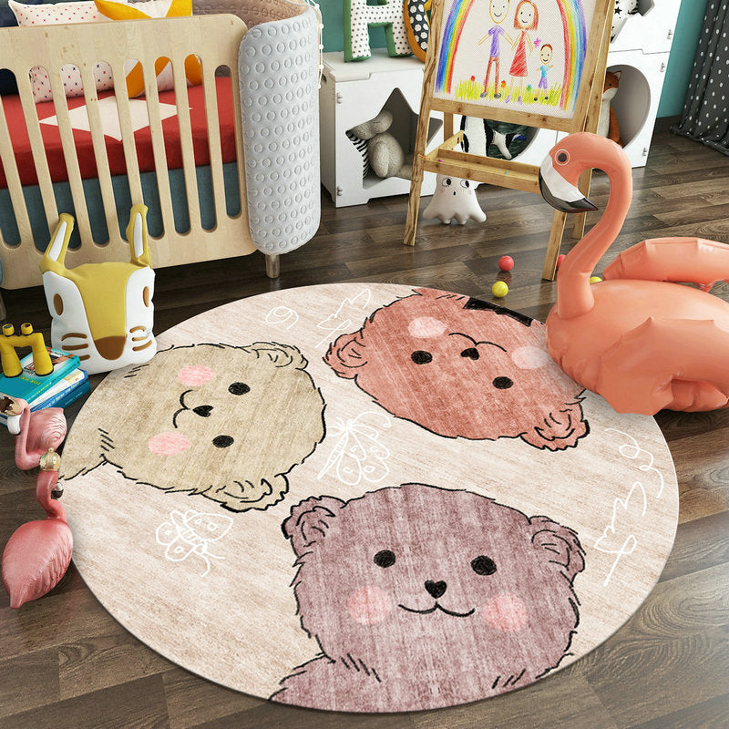 BowLift | Pastel Colorful Animals Carpet Synthetic Cartoon Rug Non-slip Back Stain Resistant Carpet for Preschool