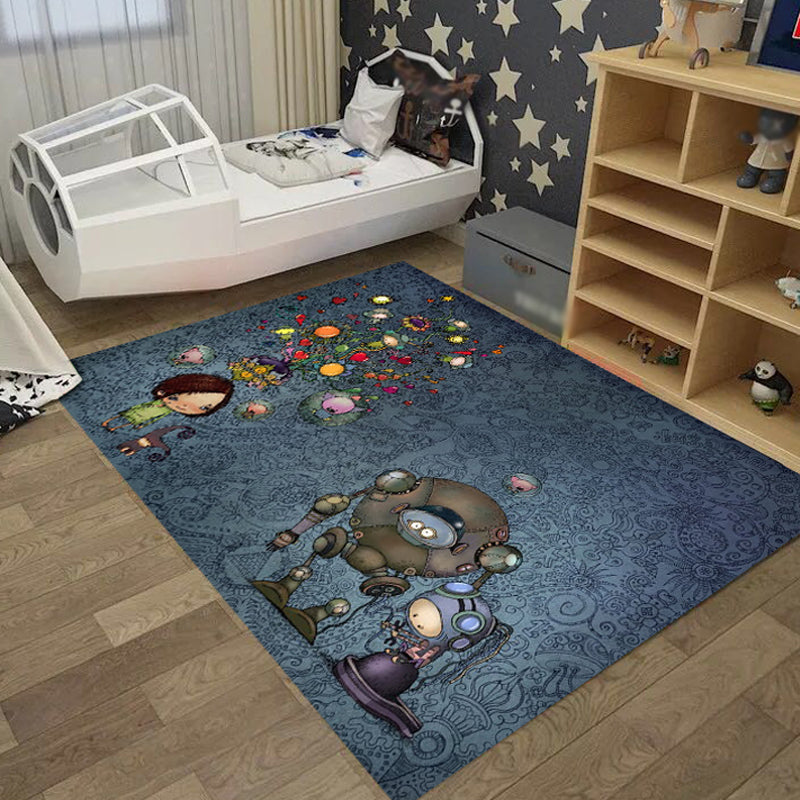 BowLift | Cool Kids Rug Dark Color Fantasy World Area Rug Non-Slip Backing Washable Rug for Kids Room