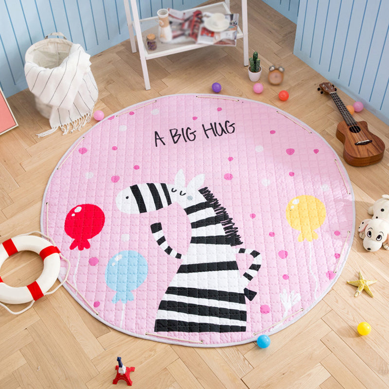 BowLift | Children’s Animal Play Rug Multicolored Cotton Rug Stain Resistant Pet Friendly Rug for Children's Room