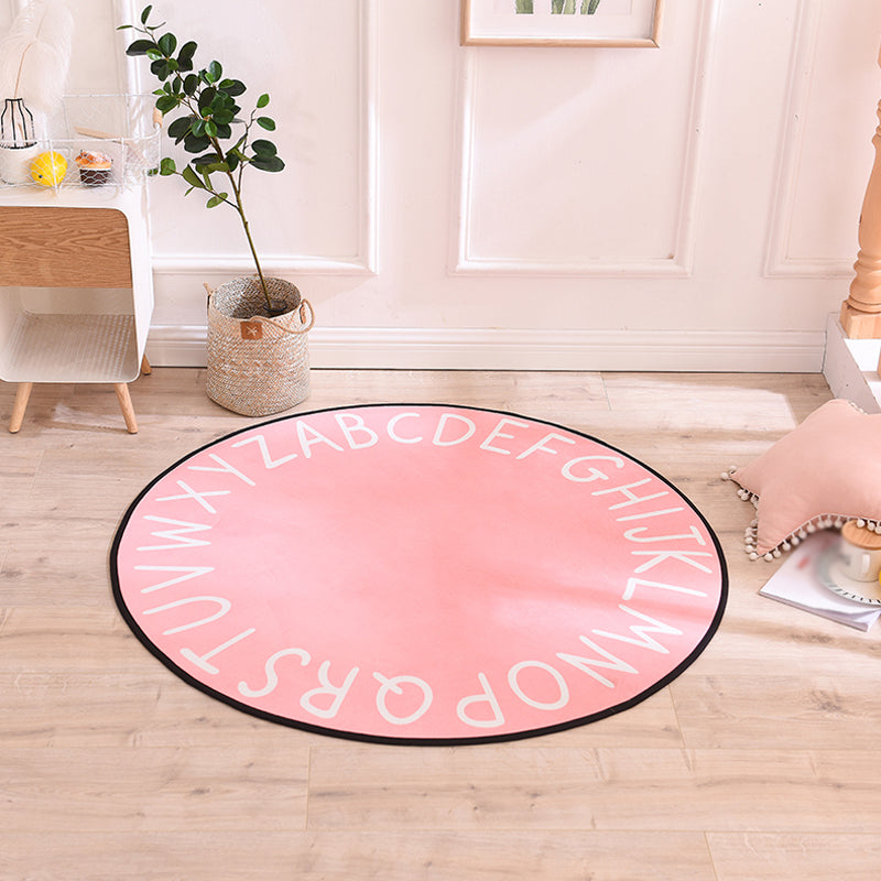 BowLift | Pastel Alphabet Rug Synthetic Children Area Carpet Non-Slip Underlay Carpet for Children's Room