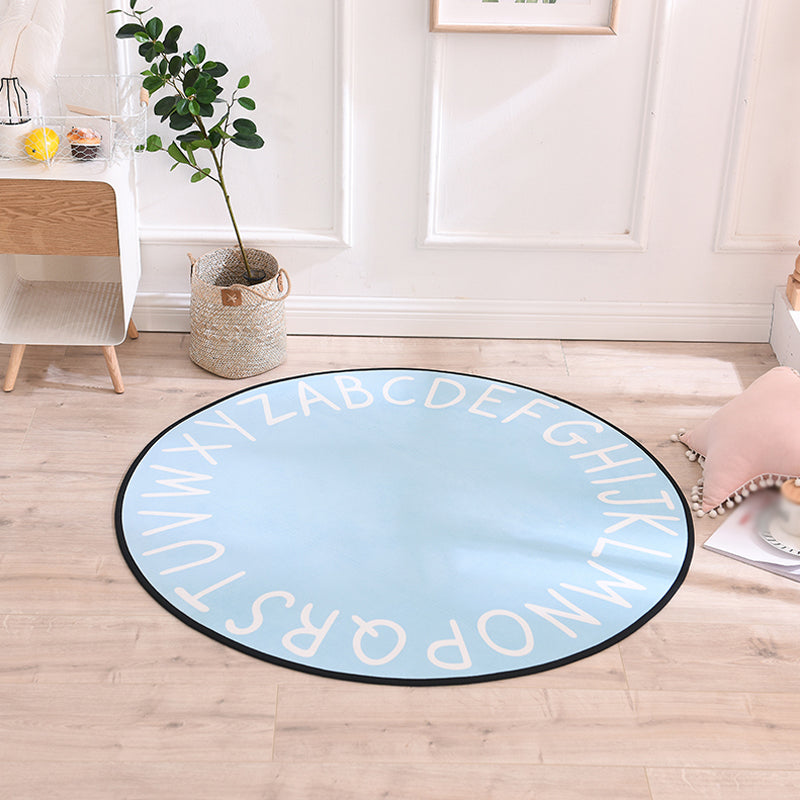 BowLift | Pastel Alphabet Rug Synthetic Children Area Carpet Non-Slip Underlay Carpet for Children's Room