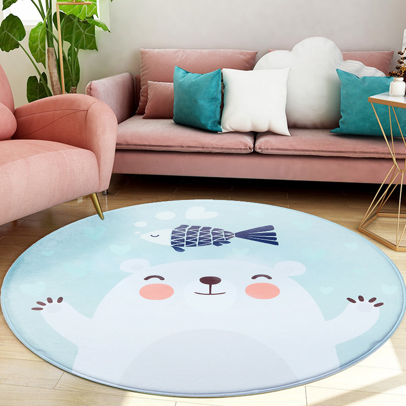 BowLift | Cartoon Kids Room Rug Soft Color Wild Animal Rug Synthetic Anti-Slip Back Area Rug